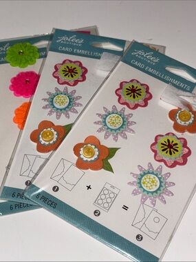 Jolee's Boutique Floral Card Embellishments - Pink, Orange, Green